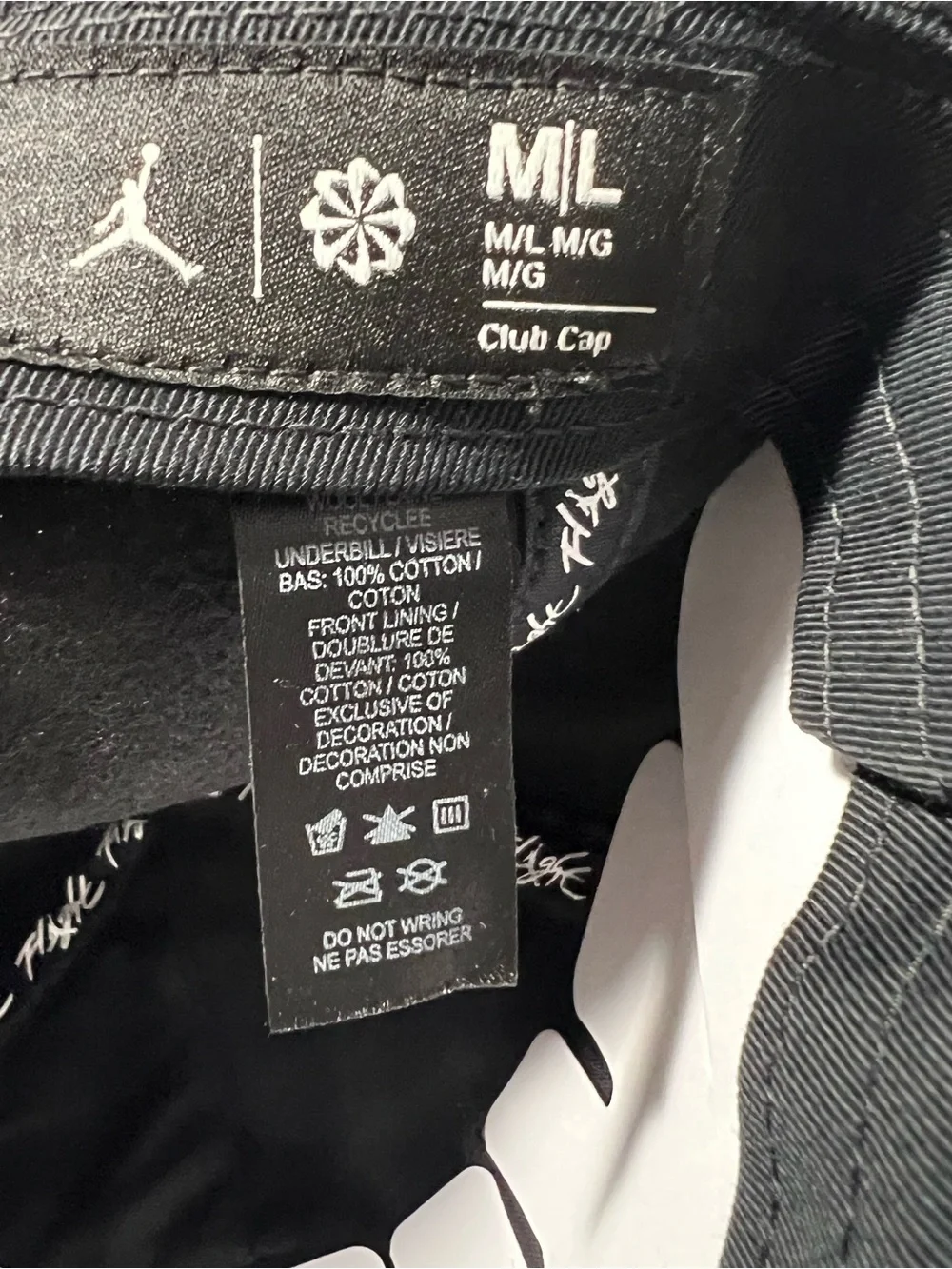 Jordan Flight Club Cap Black unstructured Adjustable Hat Jumpman unisex M/L NWT